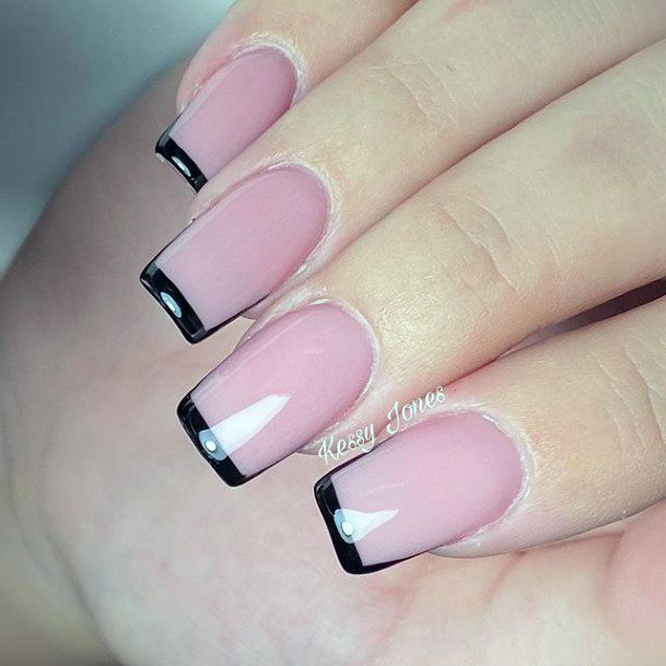 Feminine Nails For Women Black Dress