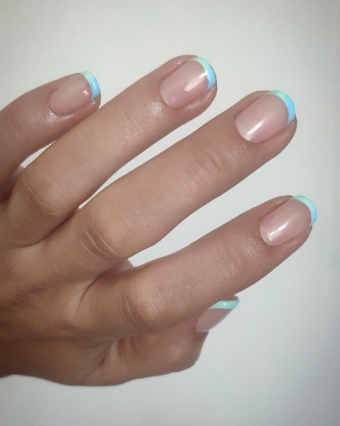 Feminine Nails For Women Blue And Green