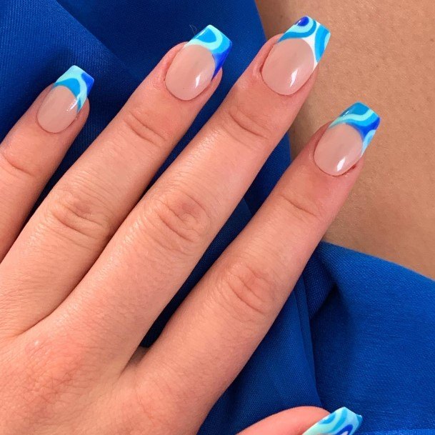 Feminine Nails For Women Blue Summer