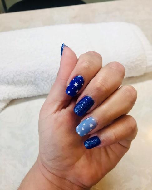 Feminine Nails For Women Blue Winter