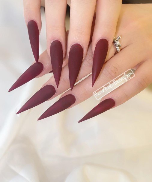 Feminine Nails For Women Burgundy