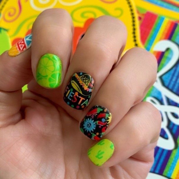 Feminine Nails For Women Cinco De Mayo