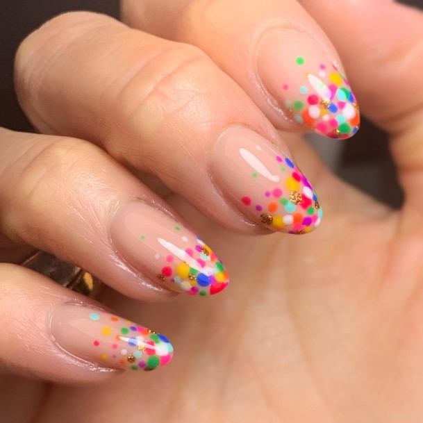 Feminine Nails For Women Confetti