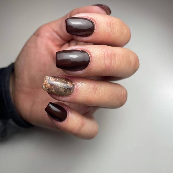 Feminine Nails For Women Dark Brown