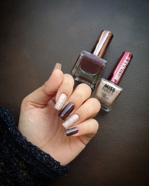 Feminine Nails For Women Dark Maroon