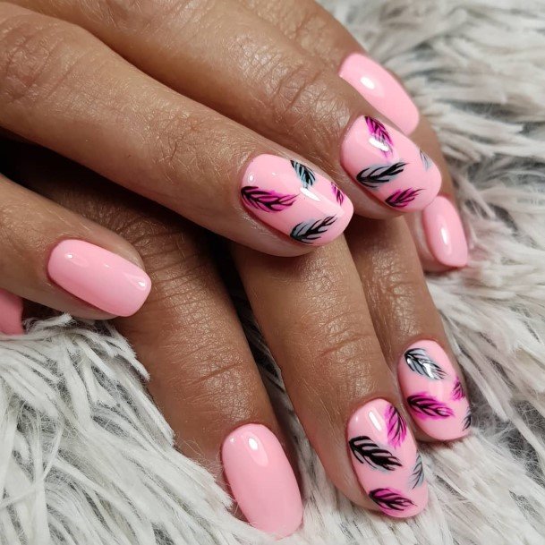 Feminine Nails For Women Feather
