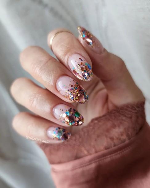 Feminine Nails For Women Glitter Ombre