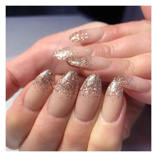 Feminine Nails For Women Gold Ombre