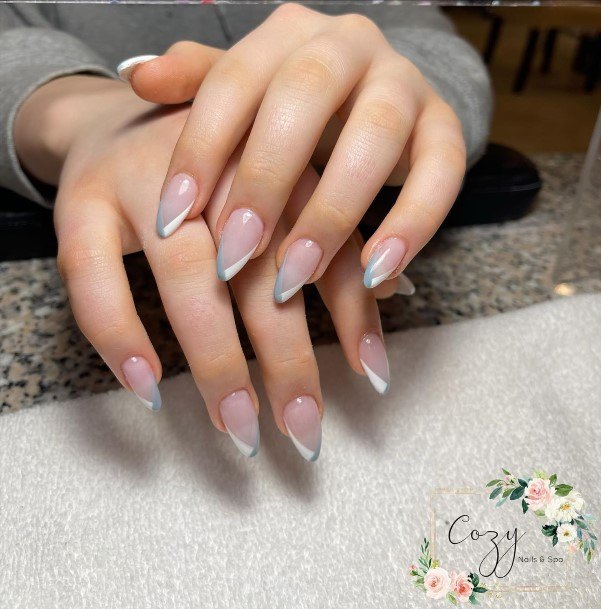 Feminine Nails For Women Grey And White