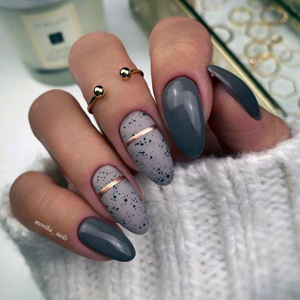 Feminine Nails For Women Grey Dress