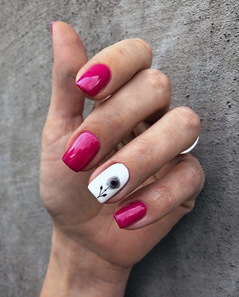 Feminine Nails For Women Magenta