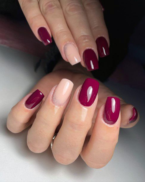 Feminine Nails For Women Maroon Dress