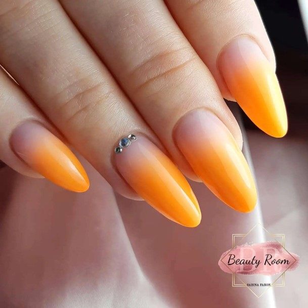 Feminine Nails For Women Orange Ombre