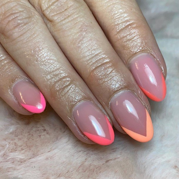 Feminine Nails For Women Peach And Pink