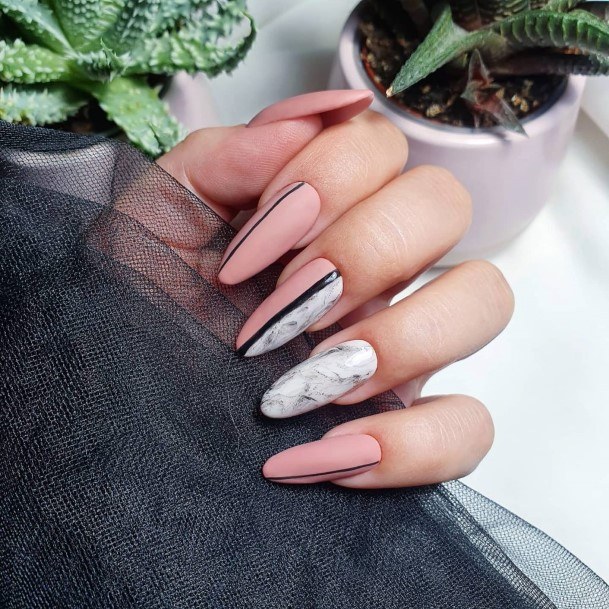 Feminine Nails For Women Peach Matte