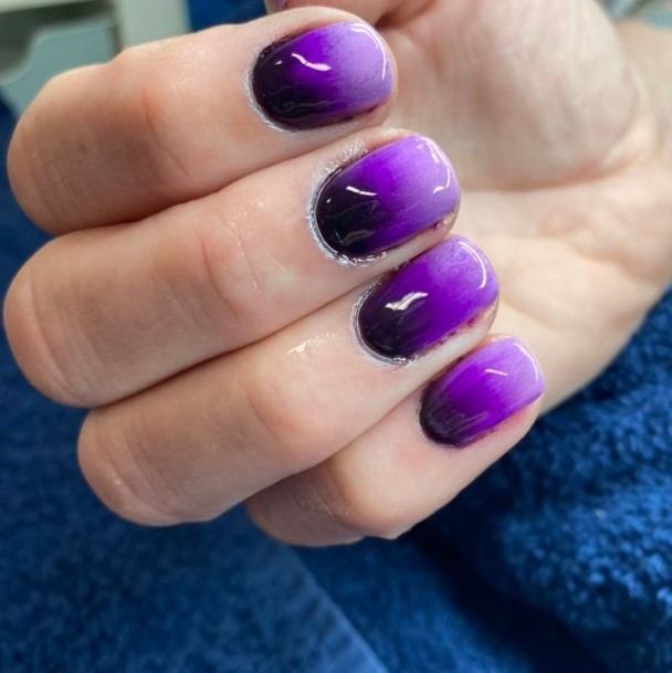 Feminine Nails For Women Purple Ombre