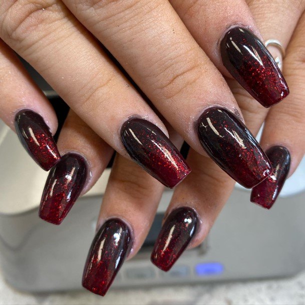 Feminine Nails For Women Red Ombre