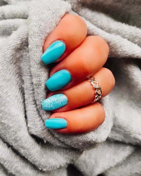 Feminine Nails For Women Turquoise Ombre