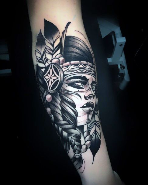 Feminine Native American Tattoo Designs For Women