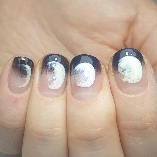 Feminine New Moon Nail Designs For Women