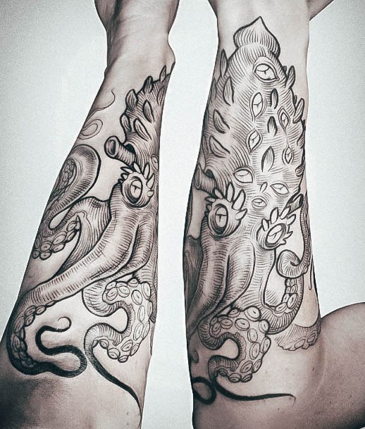 Feminine Octopus Tattoo Designs For Women Forearms