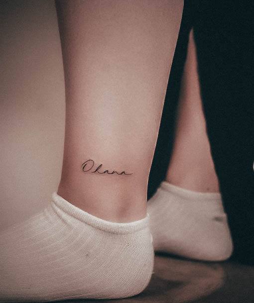 Feminine Ohana Tattoo Designs For Women