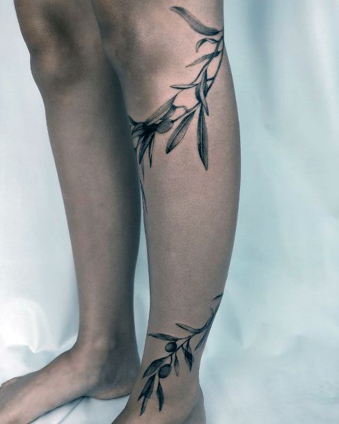 Feminine Olive Tree Tattoo Designs For Women