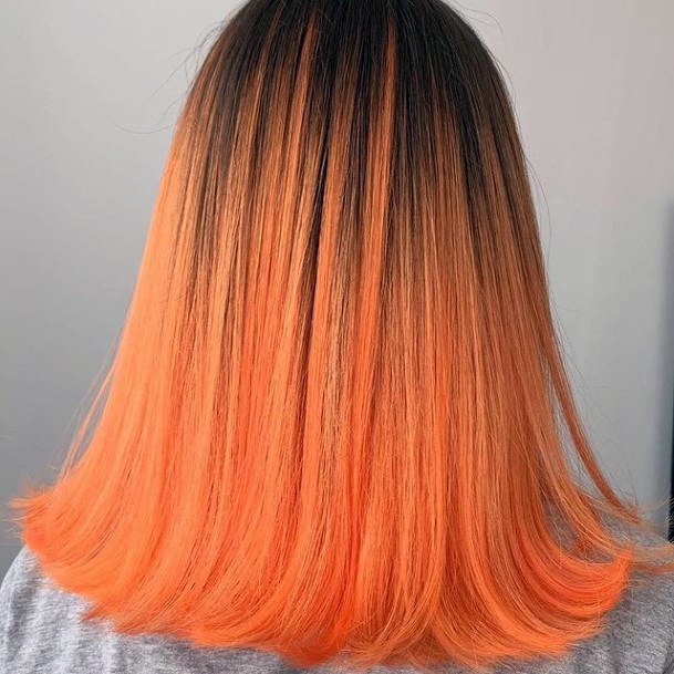 Feminine Orange Ombre Hairstyles Ideas For Women