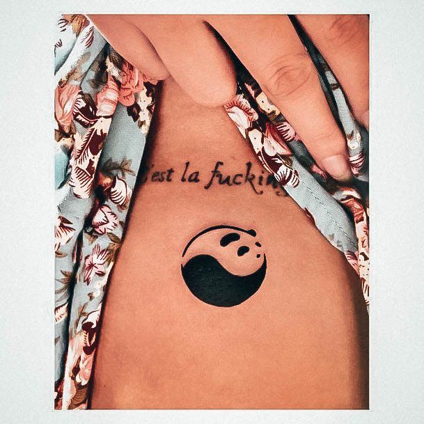 Feminine Panda Tattoo Designs For Women