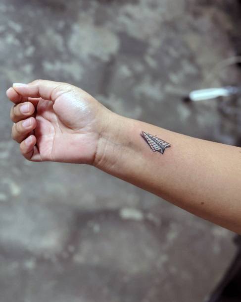 Feminine Paper Airplane Tattoo Designs For Women