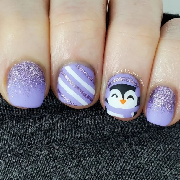 Feminine Penguin Nail Designs For Women