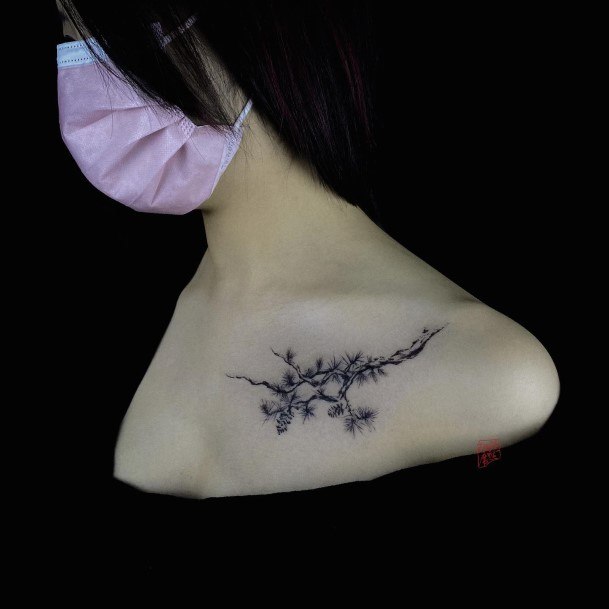 Feminine Pine Tree Tattoos Women