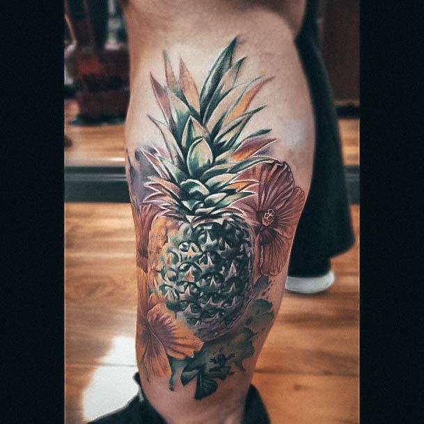 Feminine Pineapple Tattoo Designs For Women