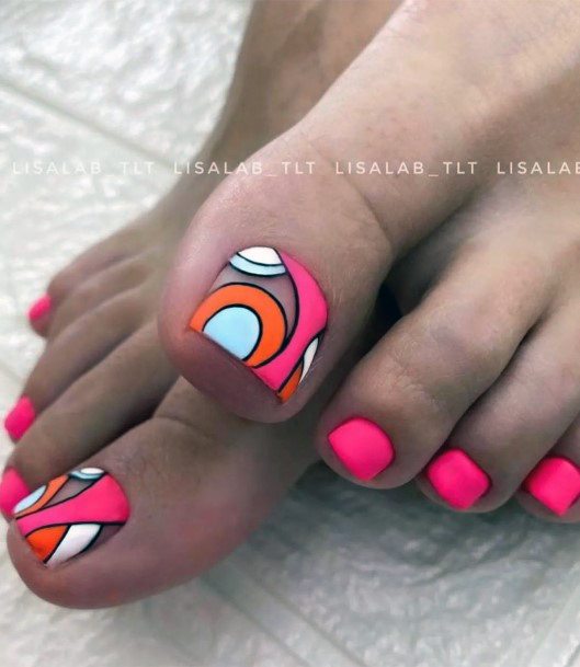 Feminine Pink And Orange Nail Designs For Women