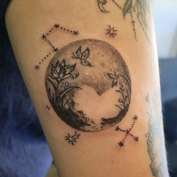 Feminine Pluto Tattoo Designs For Women