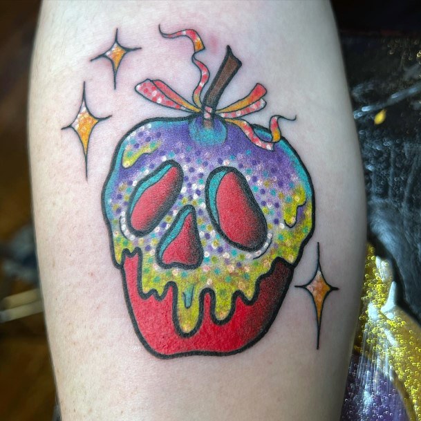 Feminine Poison Apple Tattoo Designs For Women