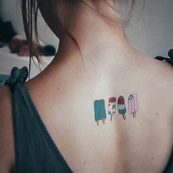 Feminine Popsicle Tattoo Designs For Women