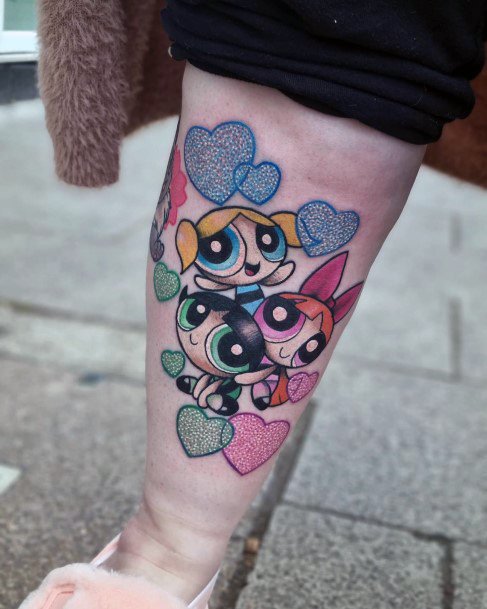 Feminine Powerpuff Girls Buttercup Tattoo Designs For Women