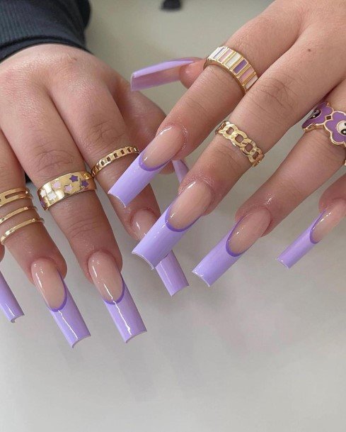 Feminine Purple Nail Designs For Women