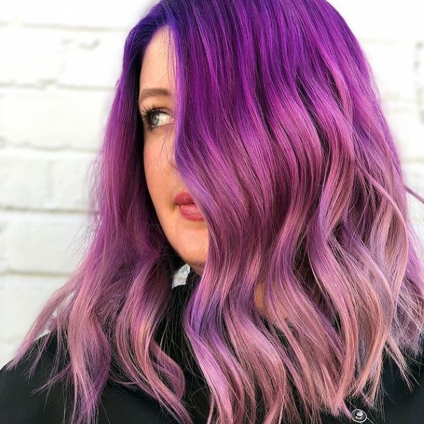 Feminine Purple Ombre Hairstyles Ideas For Women