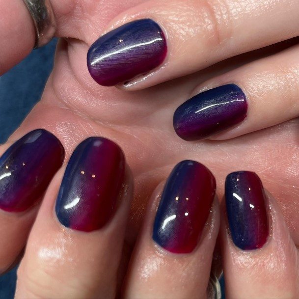 Feminine Red And Blue Nail Designs For Women