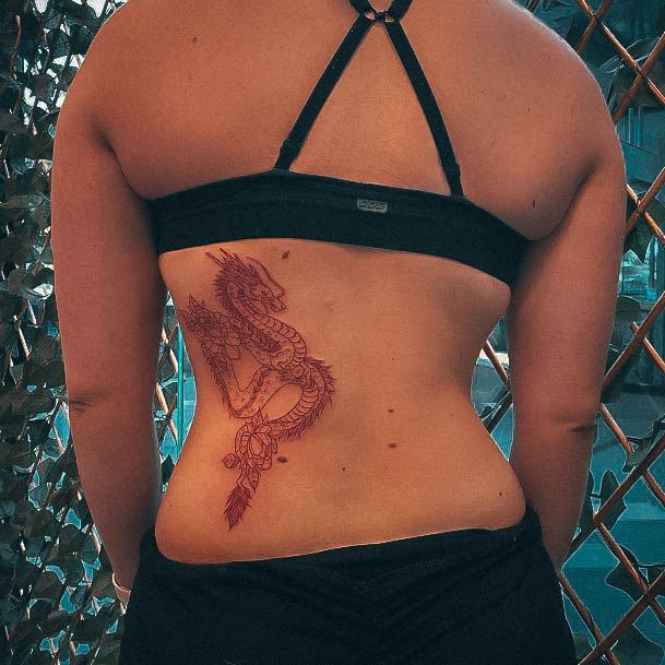 Feminine Red Dragon Tattoo Designs For Women