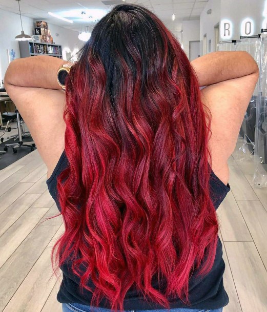 Feminine Red Ombre Hairstyles Ideas For Women