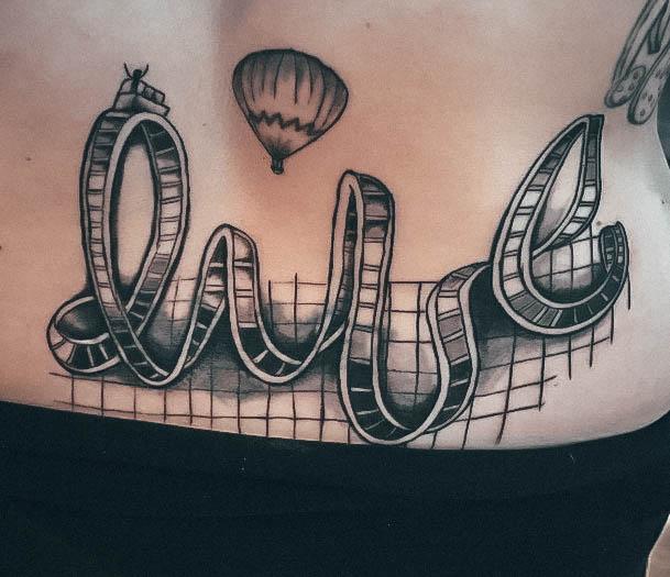 Feminine Rollercoaster Tattoo Designs For Women