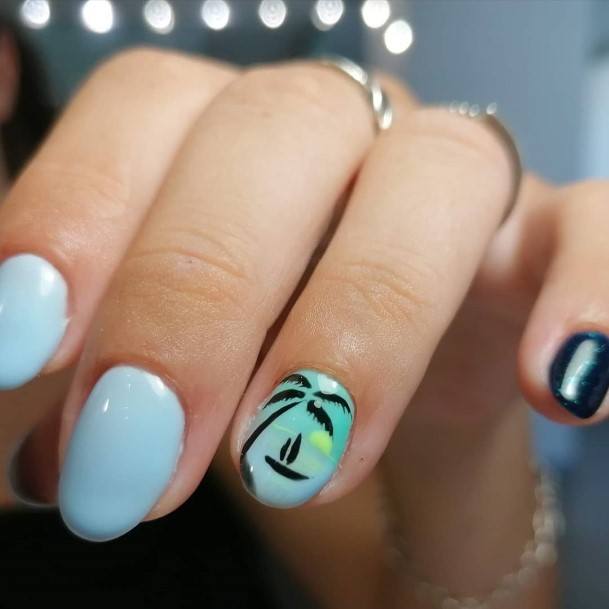 Feminine Sea Nail Designs For Women