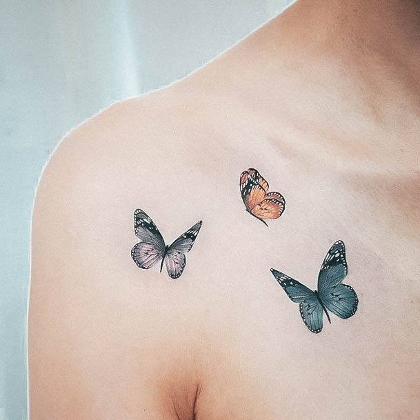 Feminine Small Butterfly Tattoo Designs For Women