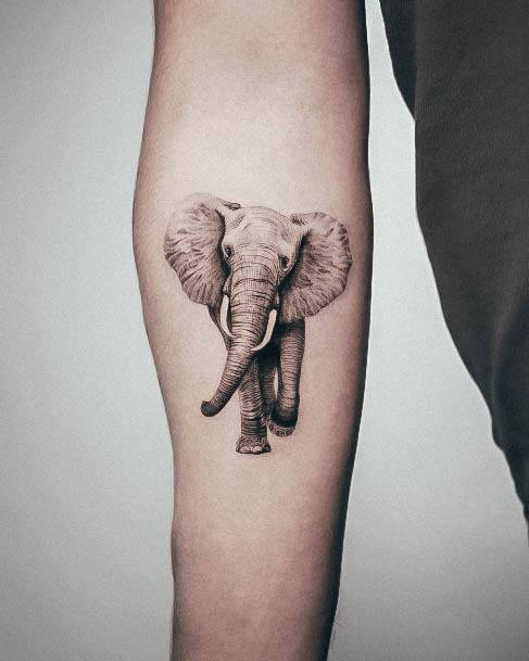 Feminine Small Elephant Tattoo Designs For Women