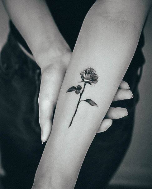 Feminine Small Rose Tattoos Women