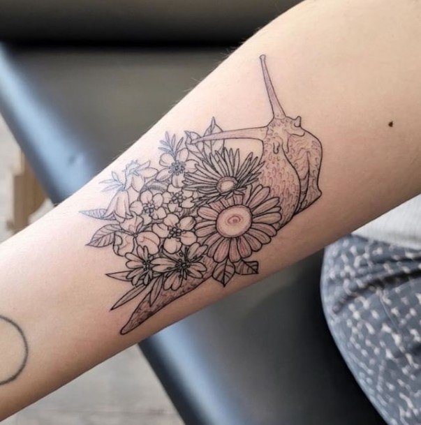 Feminine Snail Tattoo Designs For Women