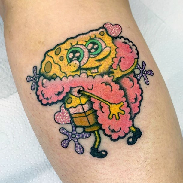 Feminine Spongebob Tattoo Designs For Women